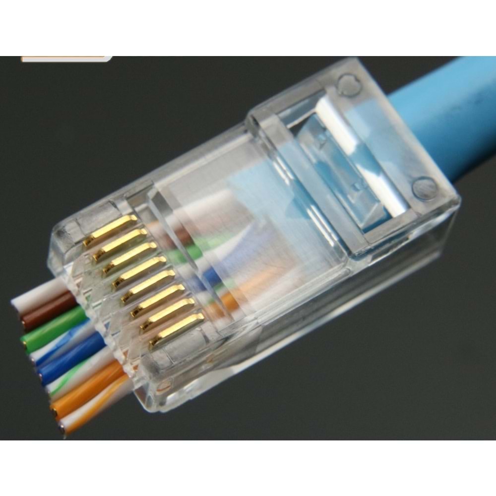 YENİ NESİL DELİKLİ EZ RJ 45 JACK 100 ADET