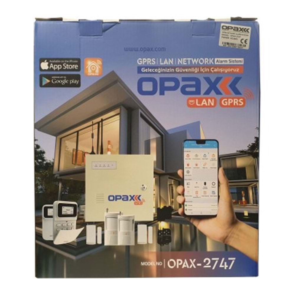 OPAX-2747 GPRS/LAN KABLOLU & KABLOSUZ KEYPADLİ ALARM PANELİ