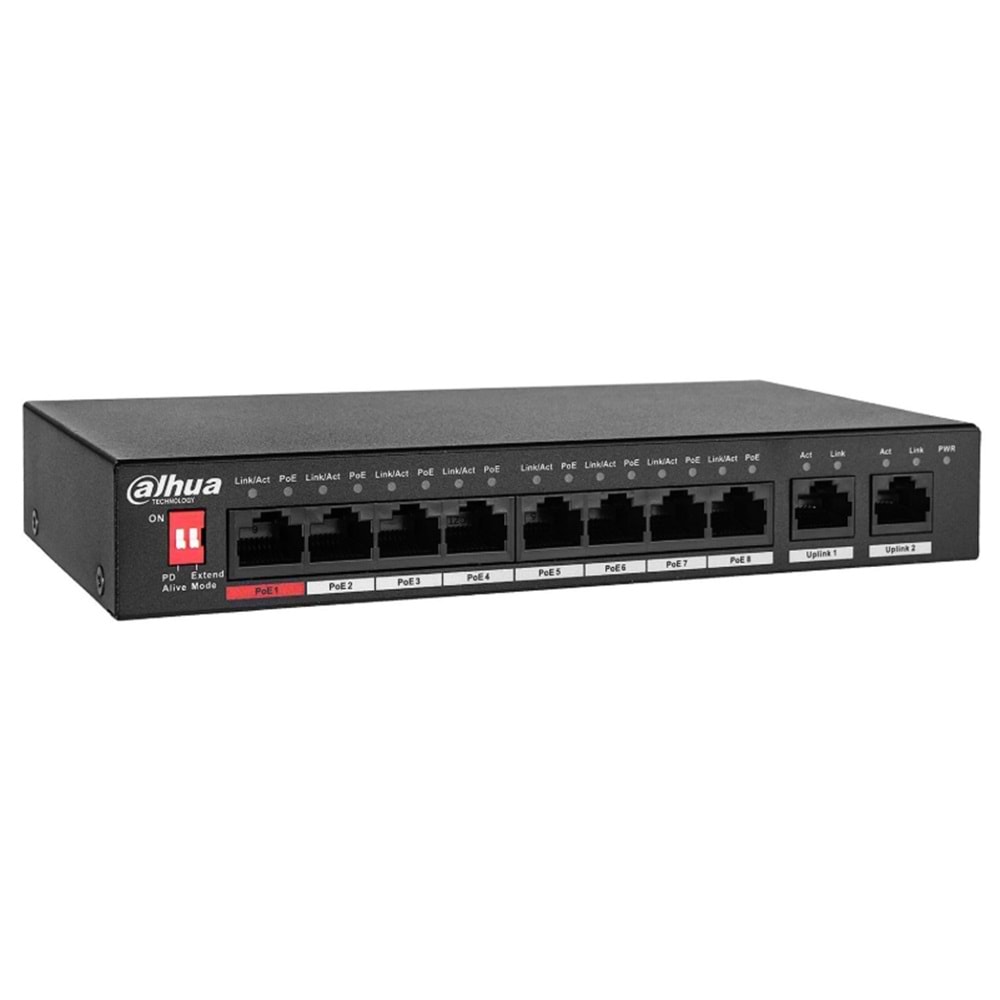 DAHUA PFS3010-8ET-96 watt 8 PORT POE YONETİLEMEZ SWİTCH