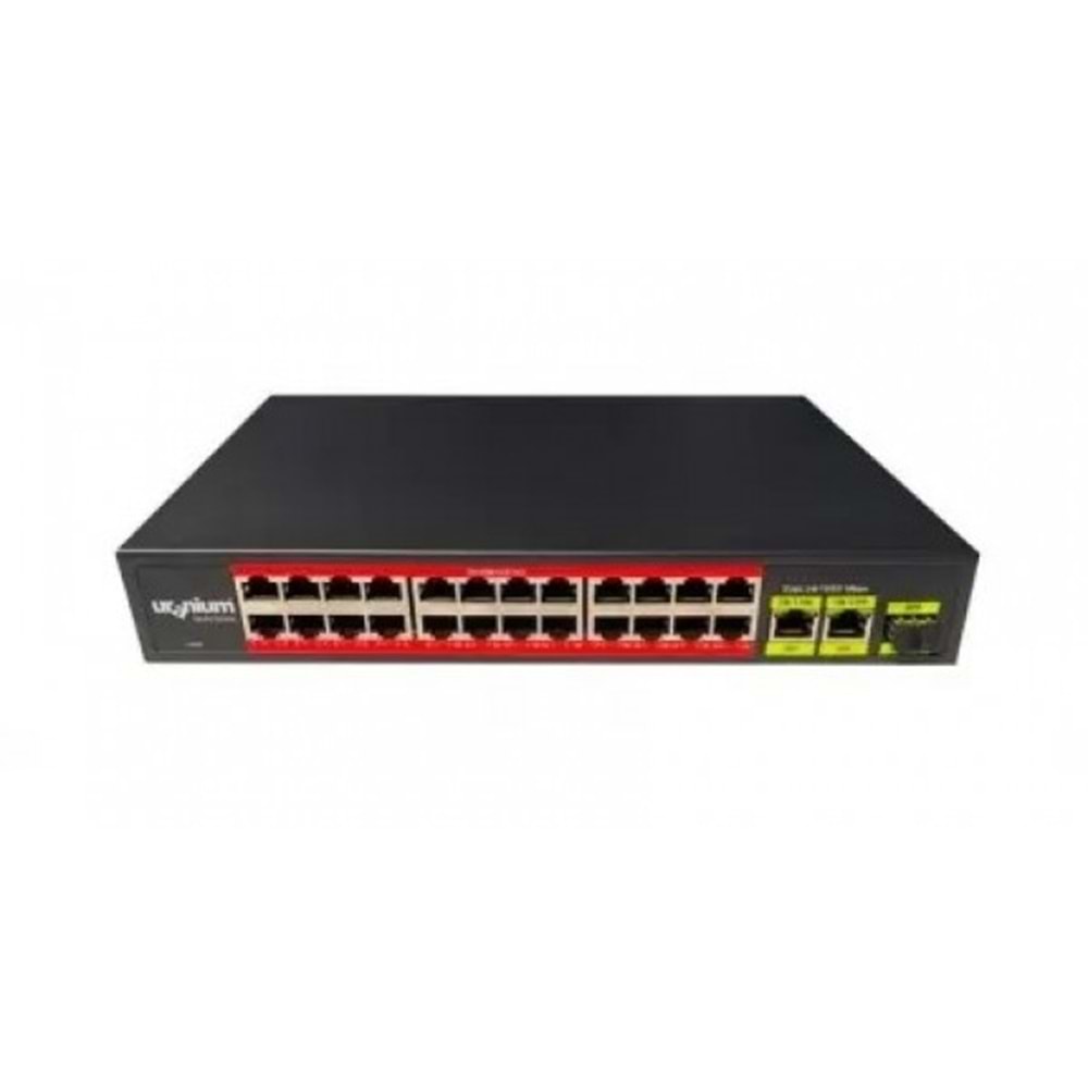 URANIUM POE-2421SFP-300W 24X10/100+2X GIGABIT UPLINK +1XSFP250 METRE POE RACKMOUNT SWITCH (REALTEK CHIPSET)