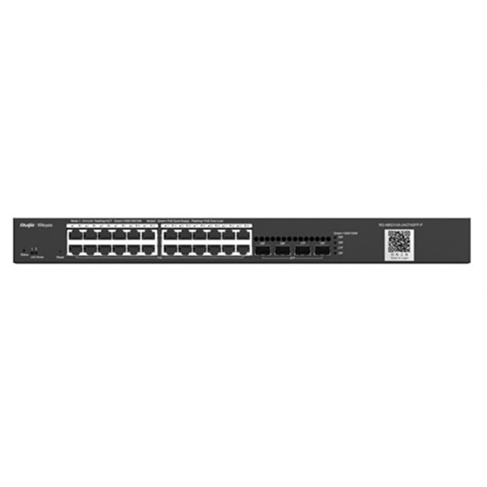 RUIJIE REYEE RG-NBS3100-24GT4SFP-P 24 PORT 10/100/1000 +4SFP POE 370W YONETILIR SWICH