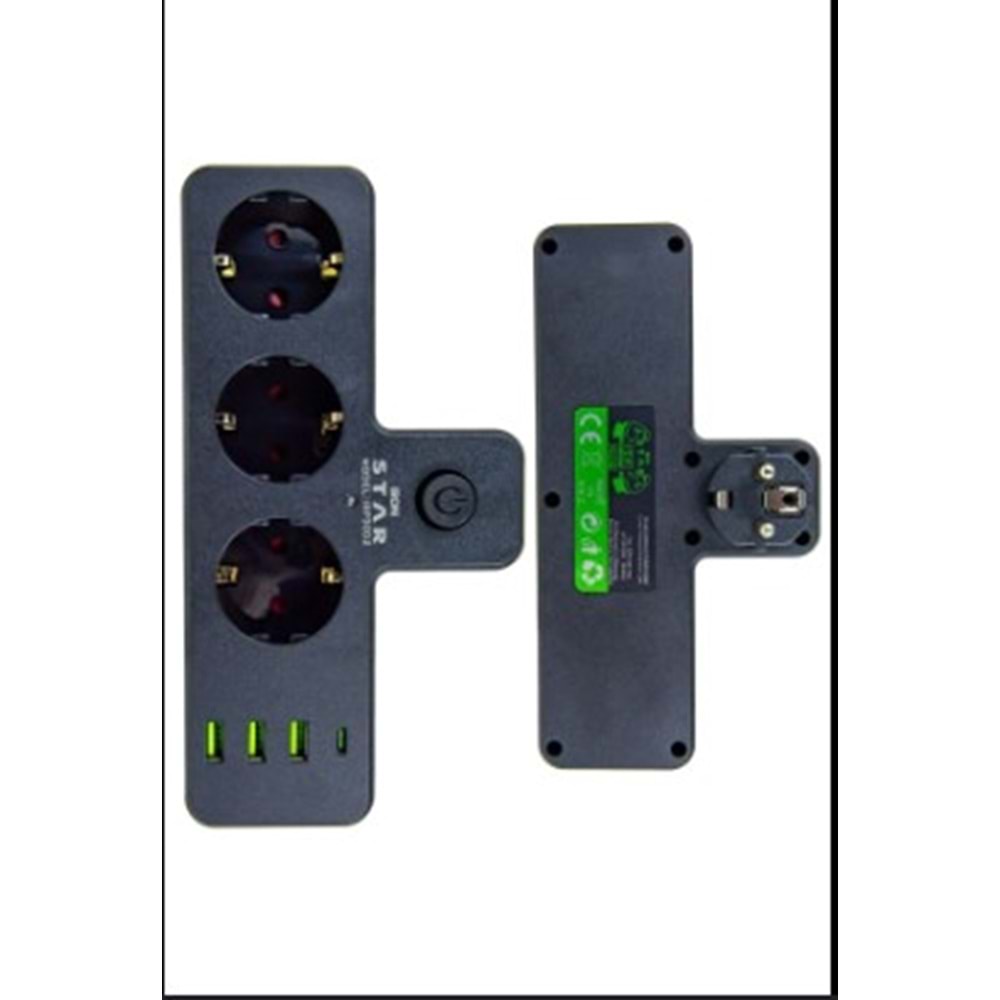 IRONSTAR 3xUSB+1 TYPC-E AKIM KORUMA 3 LÜ P