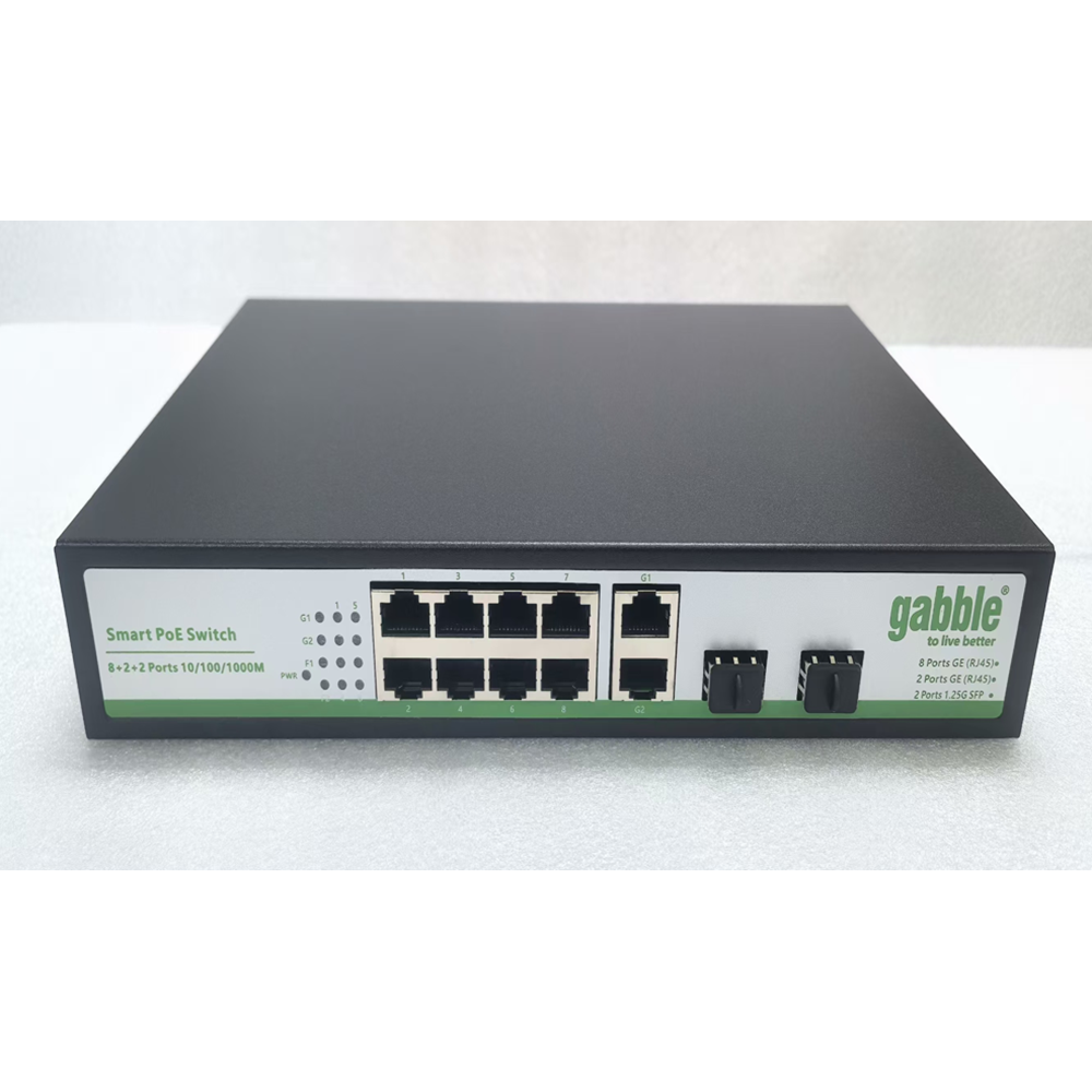GABBLE GAB-P82GGS 8X1000M 8PORT+2X SFP SWICH 96W SWICH