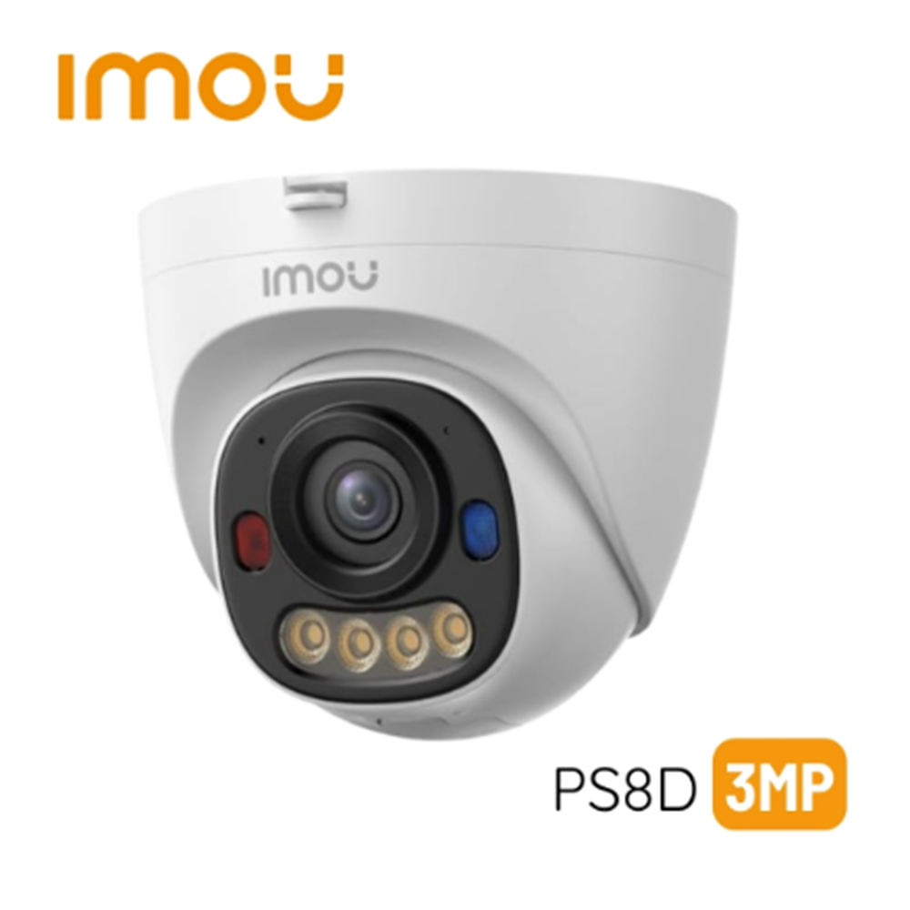 IMOU IM-IPC-PS8DP-3V0 PS8D 3MP 2.8mm Sesli Smart IR 30M Renkli IP66 Turret IP POE Kamera