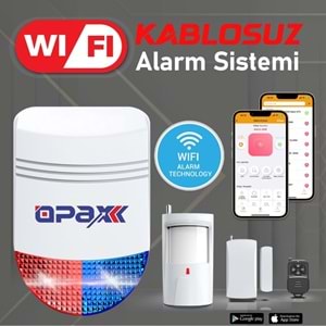 OPAX BGR-12 WIFI KABLOSUZ SİREN ALARM SİSTEMİ MOBİL UYGULAMALI