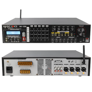 MAGICVOICE MV-1218 USB BT-UK 5 ZONE-4 MİC GİRİŞ RMS 80W*1CH 360W MAX +4-16-70-100V TRAFOLU ANFİ