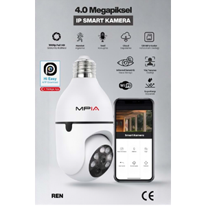 MPIA REN AMPÜL 4 MP Wi-Fi IP TF Kart Girişli Kamera 360° Panorama REN