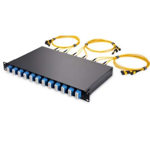 apx-fa101 12 Port Fiber Patch Panel - Kasetli SC/DX/12Core/Metal)