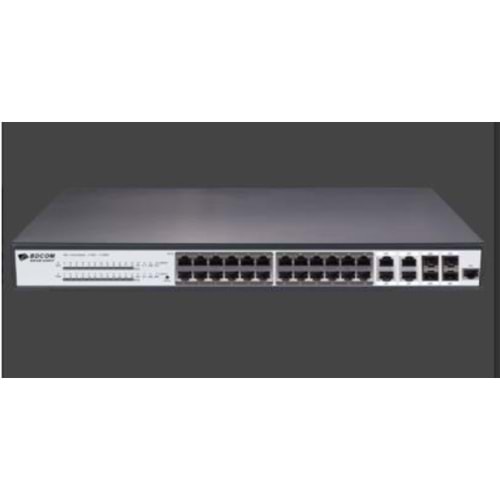 BDCOM S2528-P 400W güçkaynağı-24 GE PoE-4 GETX/SFP birleşik port-PallasCloud Desteğ- 24 PortYönetilebilir POE Switch
