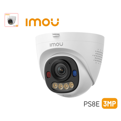 IMOU IM-IPC-PS8EP-3V0 PS8E 3MP 2.8mm Çift Yönlü Sesli IR30M Renkli IP66 Turret IP POE Kamera