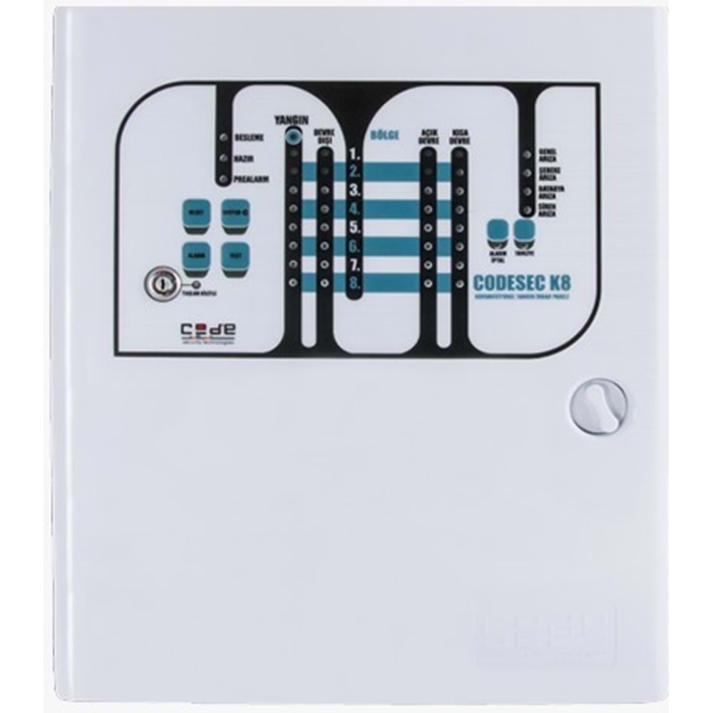 CODESEC K8A - 8 BÖLGELİ KONVANSİYONEL YANGIN İHBAR PANELİ