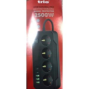 TRİO 3440 4LÜ AKIM KORUMALI PRİZ